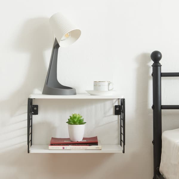 Vägghylla Moss 39x18x23 cm metall [en.casa]