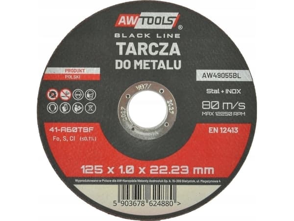 AWTools AW TARCZA DO METALU 125*1,6mm BLACK LINE