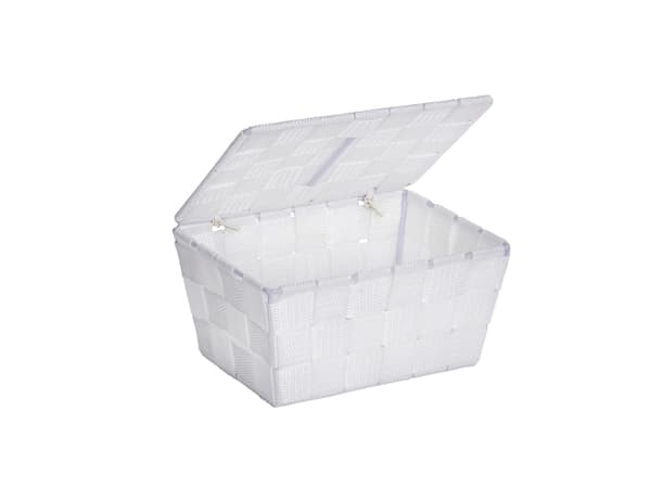 WENKO 22077100, Förvaringskorg, Vit, Rektangulär, Polyuretan (PU), Polyvinylklorid (PVC), Monokromatiskt, inomhus