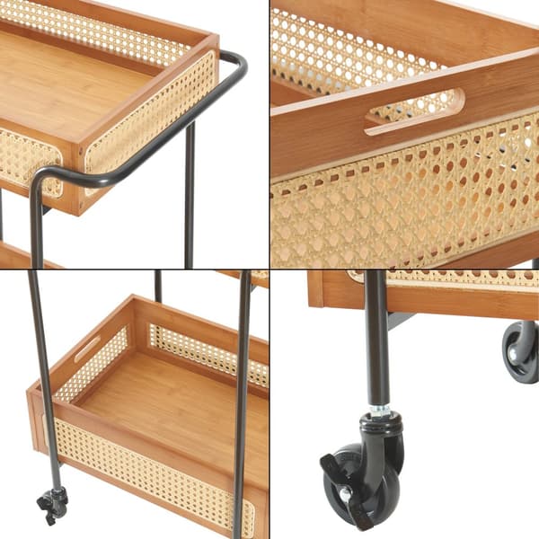 Rullvagn Tervola 80,5x61x39 cm metall bambu [en.casa]