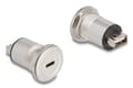 Miniatyrbild 2 av 2: Delock - USB-adapter - 24 pin USB-C (hona) kan monteras på panel till USB (hona) - USB 2.0 - M22-gänga - Black silver