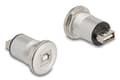 Miniatyrbild 2 av 2: Delock - USB-adapter - USB (hona) kan monteras på panel till USB typ B (hona) kan monteras på panel - USB 2.0 - svart, silver
