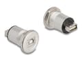 Miniatyrbild 1 av 2: Delock - USB-adapter - USB (hona) kan monteras på panel till USB typ B (hona) kan monteras på panel - USB 2.0 - svart, silver