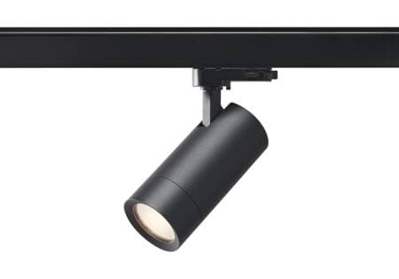 Optic Track XS 3-fas 36° svart, 2700K/3000K, 9,7W, 750-770lm, Ra90, lutningsbar 90°, roterbar 360°, IP20. 3-fas fasdimmer
