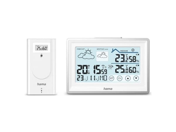 Hama 00222228, Vit, Inomhushygrometer, Inomhustermometer, Utomhushygrometer, Utomhustermometer, hygrometer, Termometer, hygrometer, Termometer, 20 -