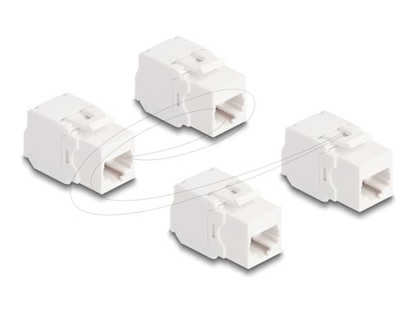 Delock Keystone-moduuli RJ45-pistorasia Cat.6A UTP 4 kpl