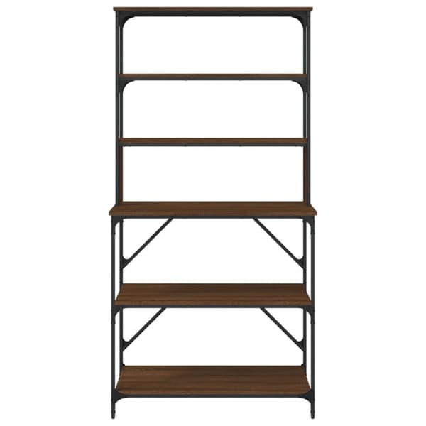 Kökshylla 6 hyllplan brun ek 90x40x180 cm konstruerat trä
