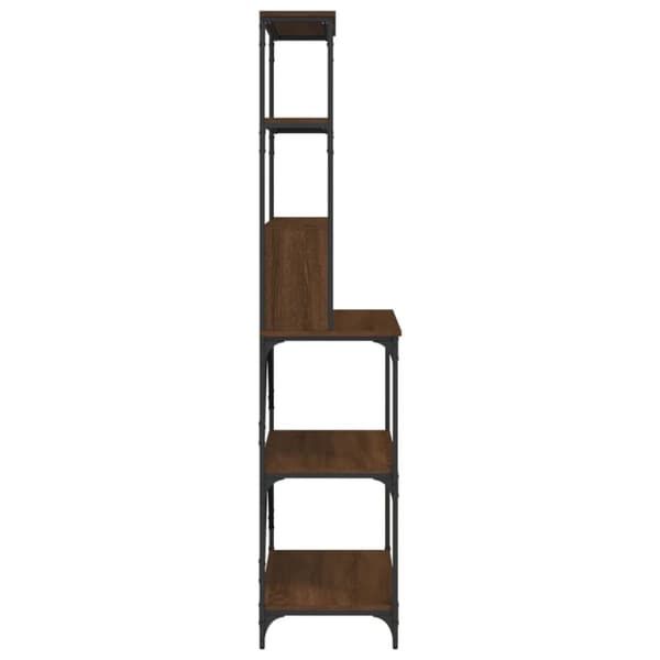Kökshylla 6 hyllplan brun ek 90x40x180 cm konstruerat trä