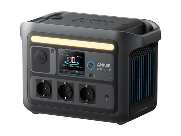 Anker SOLIX C800X - Bærbar strømstasjon - AC 220-240 V - 1600 watt - enkeltfase - litium-jernfosfat - 768 Wh - Wi-Fi, Bluetooth - utgangskontakter: 8 Sort