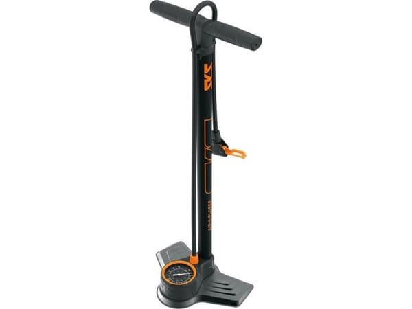 SKS 11662, Gulvluftpumpe, Sykkel, Sort, Oransje, T-type grep, 10 stang, 476 cm³