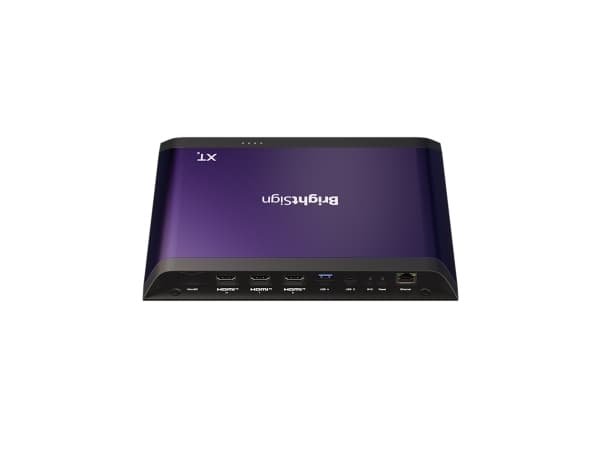 BrightSign XT245, sininen, H.264, H.265, M2TS, MKV, MOV, MP4, MPEG2, MPEG4, MPG, VOB, BMP, JPEG, PNG, 7680 x 4360 pikseliä, AAC, MP2, MP3, WAV, SSD
