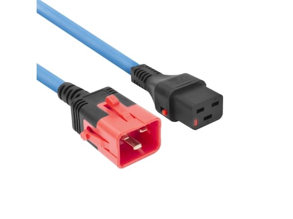 ACT Powercord C19 IEC Lock - C20 IEC Lock Dual Locking blue 2 m, PC3638 (PL0032)