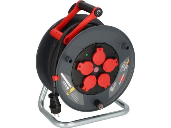 Brennenstuhl 9232400100, Svart, Röd, Plast, 5 AC-utgångar, Rak, 40 m, IP44