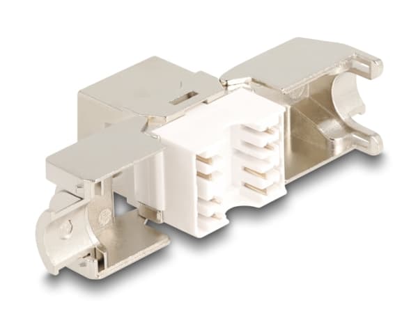 Delock - Modulär insättning - CAT 6a - STP - RJ-45 - vit (paket om 4)