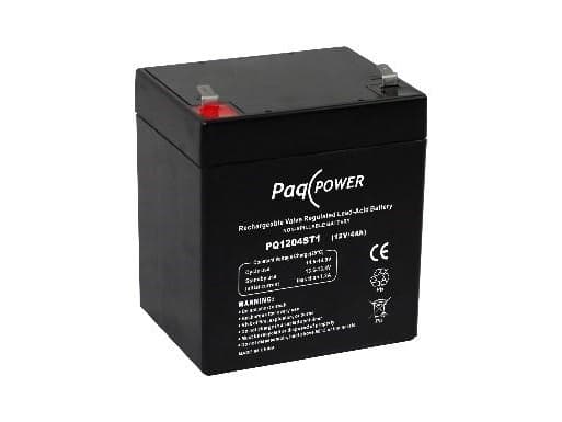PaqPOWER Blybatteri - AGM - 5 års. 12v/4,5Ah. med T1 terminal