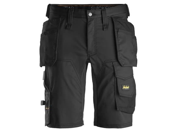 Snickers shorts 6141 med hylsterlommer, stretch, sort str. 46