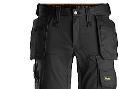 Snickers shorts 6141 med hylsterlommer, stretch, sort str. 46