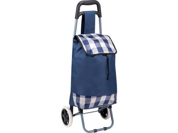 Slazenger Trolley shoppingväska med hjul och ram 31l blå vit