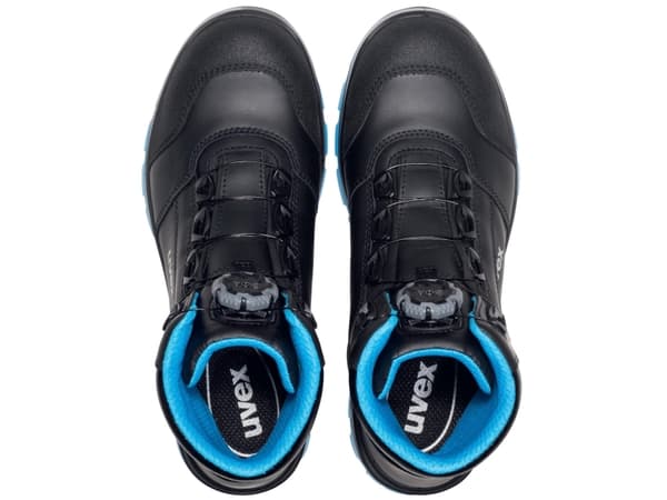 Uvex xenova BOA S1P, Unisex, Vuxen, Säkerhetskängor, Svart, Blå, ESD, S1P, Snabb-skosnören