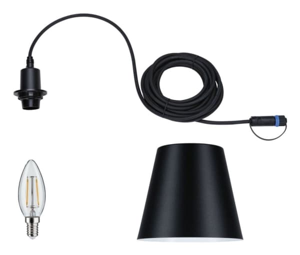 Paulmann Kofia, Taklys, Antrasitt, Aluminium, Rustfritt stål, IP44, Hage, III