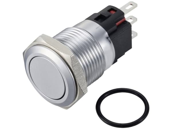 TRU COMPONENTS TC-12647488 Trykknap 250 V/AC 3 A 1 x Off/(On) IP65 Tastende Rustfrit stål 1 stk