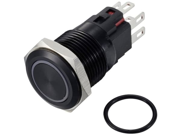 TRU COMPONENTS TC-12647436 Painonappi 250 V/AC 3 A 1 x Off/(On) IP65 RGB-painonappi Alumiini, anodisoitu 1 kpl 1 kpl