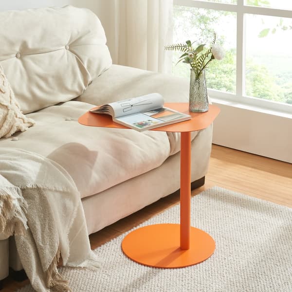 Sidobord Nastätten 50x50x38cm metall orange [en.casa]