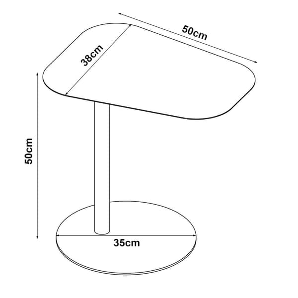Sidobord Nastätten 50x50x38cm metall grå matt [en.casa]