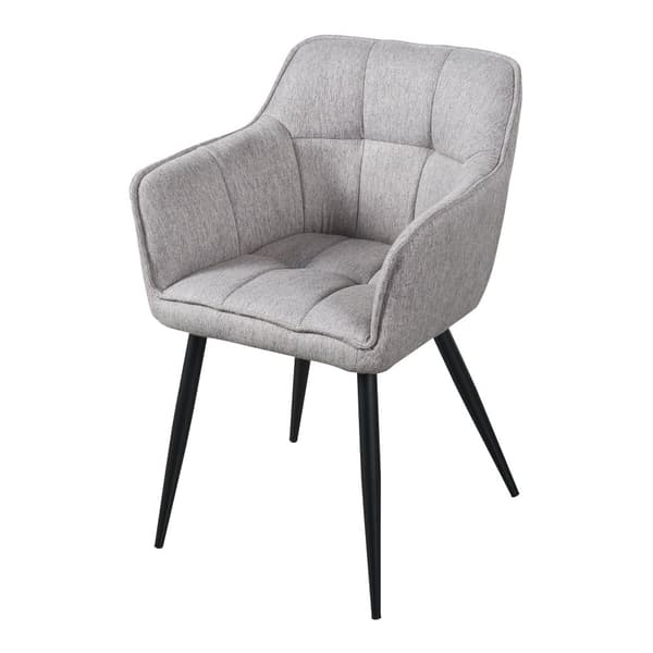 Karmstol Birmingham 79x56x53,5cm metall mocka-känsla grå [en.casa]