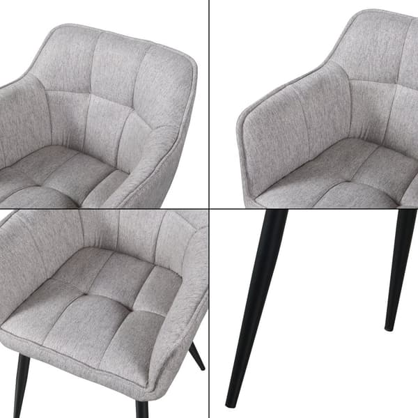 Karmstol Birmingham 79x56x53,5cm metall mocka-känsla grå [en.casa]