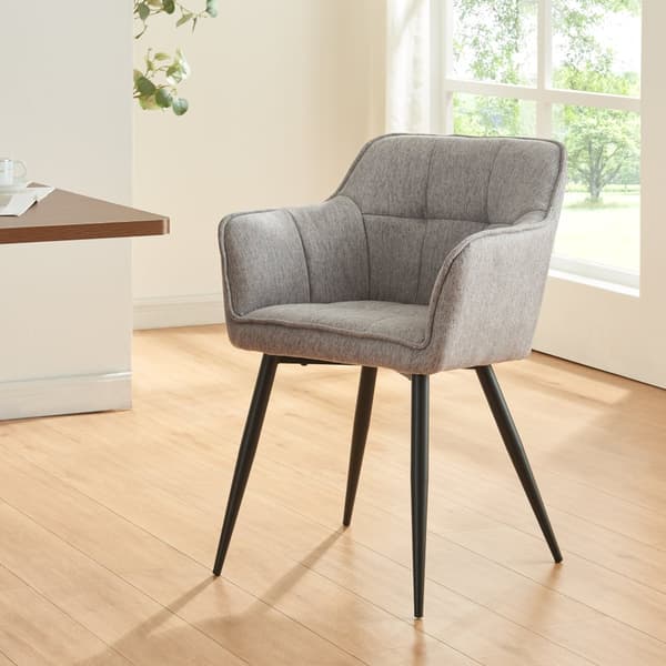 Karmstol Birmingham 79x56x53,5cm metall mocka-känsla grå [en.casa]