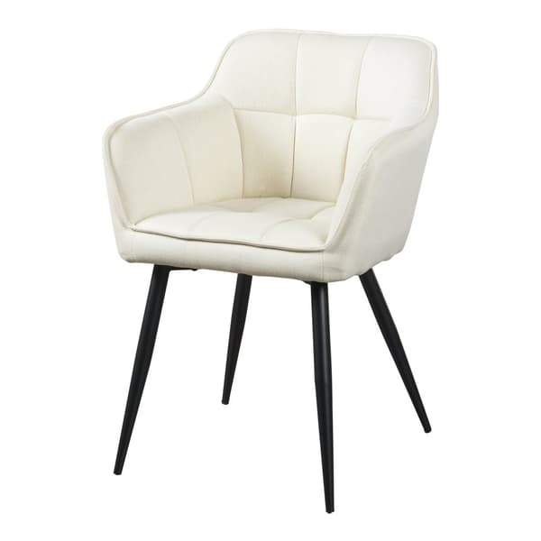 Karmstol Birmingham 79x56x53,5cm metall mocka-känsla beige [en.casa]