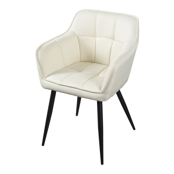 Karmstol Birmingham 79x56x53,5cm metall mocka-känsla beige [en.casa]