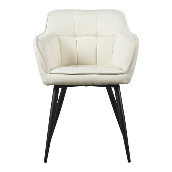 Karmstol Birmingham 79x56x53,5cm metall mocka-känsla beige [en.casa]