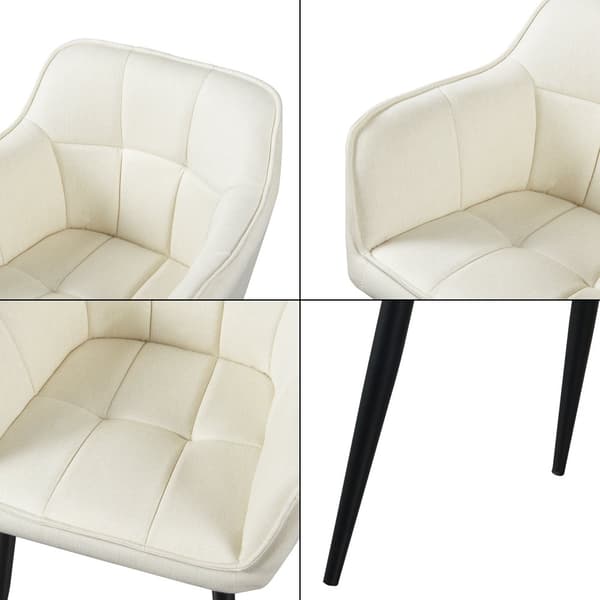 Karmstol Birmingham 79x56x53,5cm metall mocka-känsla beige [en.casa]