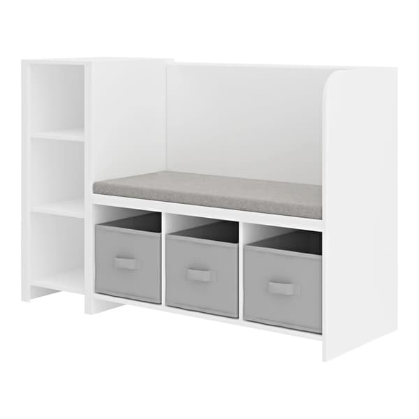 Förvaringskombination Høylandet för barn med sittbänk 76x112x40 cm [en.casa]