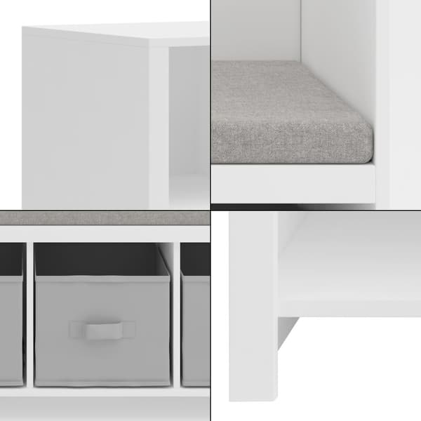 Förvaringskombination Høylandet för barn med sittbänk 76x112x40 cm [en.casa]