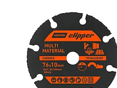 Diamantblad 76x10,0mm - Norton Clipper multifunktionell för torrklippning i många mattor.