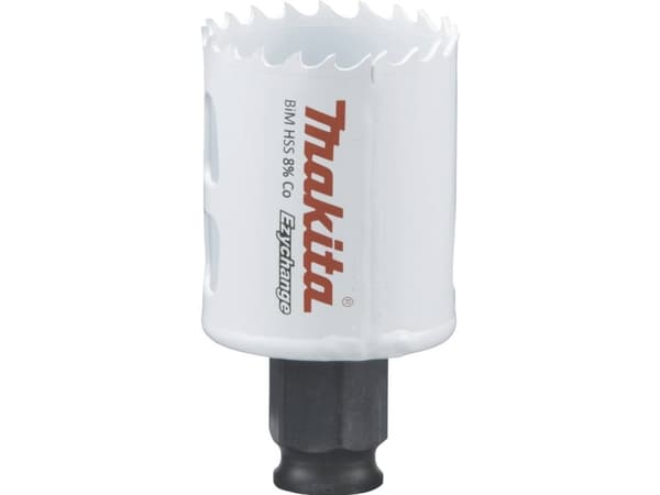 Makita E-03779, Single, Borr, Stål, Gjuten aluminium, Plast, Trä, Rostfritt stål, Vit, Bimetall, 4,4 cm