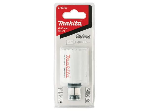 Makita E-03757, Single/enkelt, Drill, Stål, Aluminium, Plast, Tre, Rustfritt stål, Hvit, Bimetall, 4,4 cm