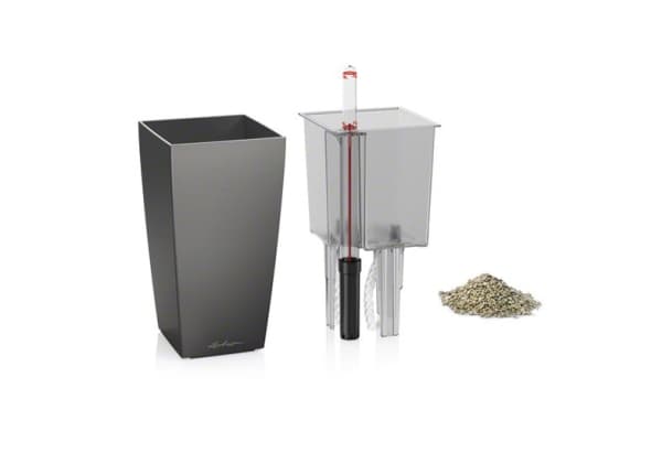 LECHUZA MINI-CUBI, Istutusruukku, Vapaasti seisova, Akryylinitriilibutadieenistyreeni (ABS), Metallinen, Sisätila, Putoamisenkestävä, UV resistant