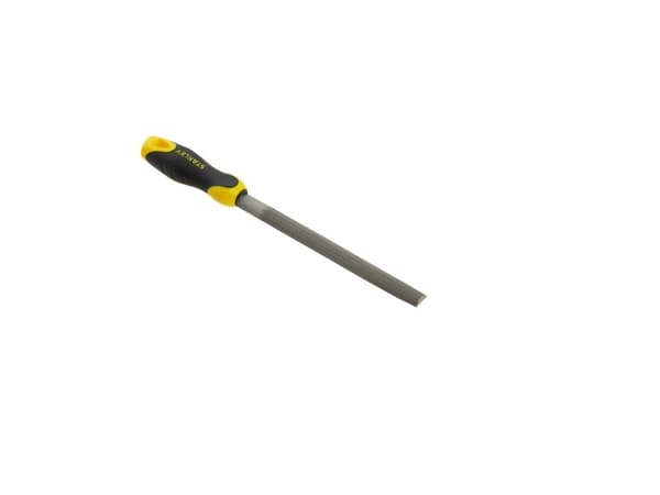 Stanley 0-22-501, Fil, Halvrund fil, Medelfin, Kolstål, Svart, Gul, Halkfritt grepp, Mjukt grepp