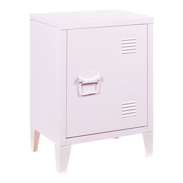 Sängbord Inari 57x40x30 cm stål rosa [en.casa]