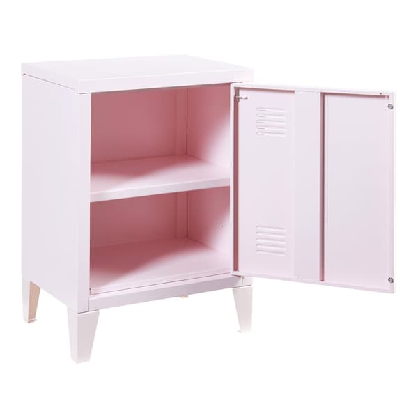 Sängbord Inari 57x40x30 cm stål rosa [en.casa]