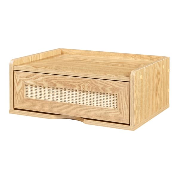 Väggskåp Ljuredsø 40x30x16,5 cm svart rottingkänsla ekfärg [en.casa]
