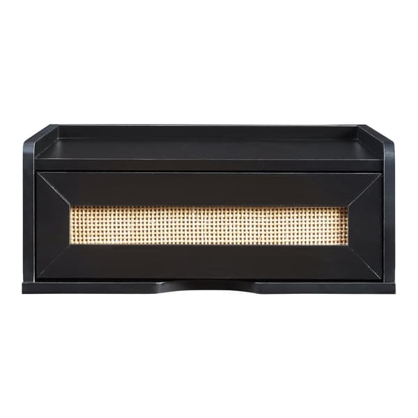 Väggskåp Ljuredsø 40x30x16,5 cm svart rottingkänsla [en.casa]