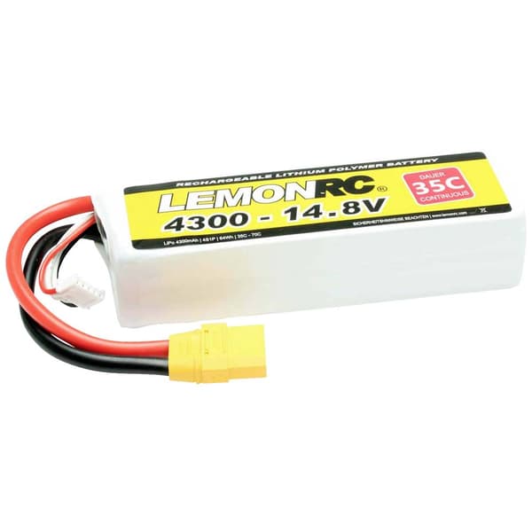 LemonRC RC Batteripack (LiPo) 14.8 V 4300 mAh Antal celler: 4 35 C Softcase XT90