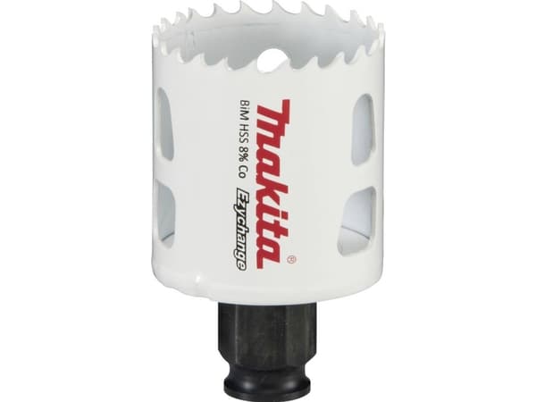 Makita E-03800, Single, Borr, Stål, Gjuten aluminium, Plast, Trä, Rostfritt stål, Vit, Bimetall, 4,4 cm
