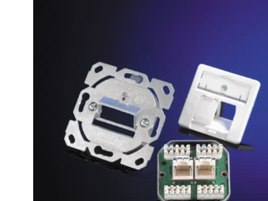 Telegärtner AMJ45 - Strömuttag - CAT 6e - RJ-45 X 2 - alpine white