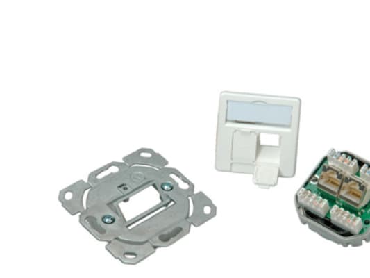 Telegärtner AMJ45 - Strömuttag - CAT 6e - RJ-45 X 2 - alpine white